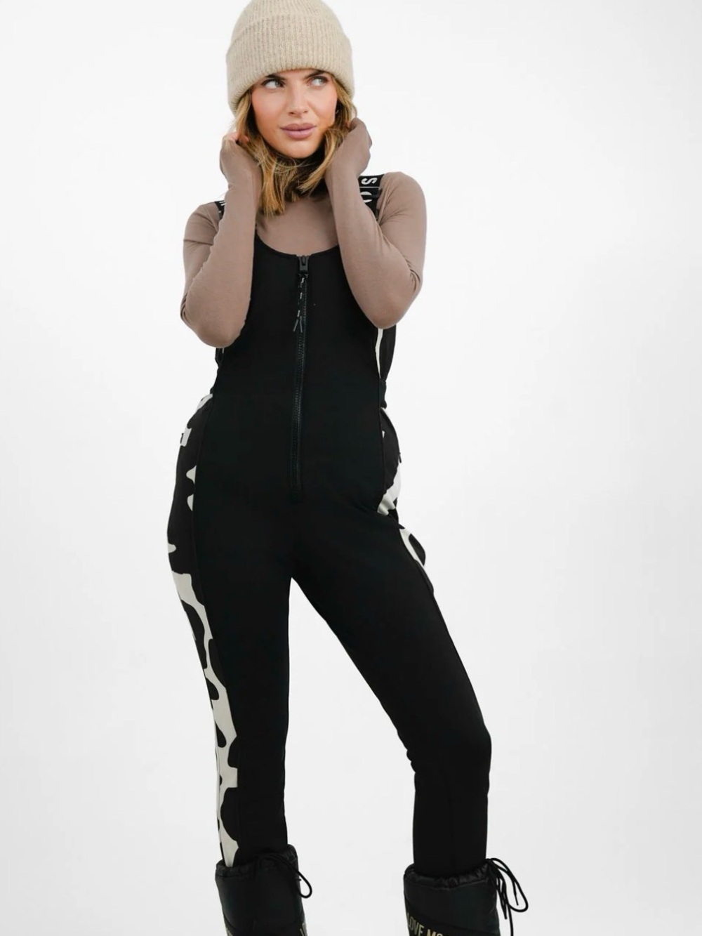 Topshop Sno Skinny Ski Bib In Cow Print size 4 NWT (sold out)